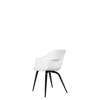 Bat Dining Chair - Un-Upholstered Wood Base - Blackstained beech Base - pure white Shell