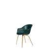 Bat Dining Chair - Un-Upholstered Wood Base - Oak Base - dark green Shell