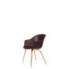 Bat Dining Chair - Un-Upholstered Wood Base - Oak Base - dark pink Shell