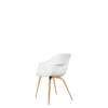 Bat Dining Chair - Un-Upholstered Wood Base - Oak Base - pure white Shell