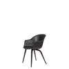 Bat Dining Chair - Un-Upholstered Wood Base - Smoakedoak Base - black Shell