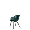 Bat Dining Chair - Un-Upholstered Wood Base - Smoakedoak Base - dark green Shell
