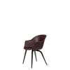 Bat Dining Chair - Un-Upholstered Wood Base - Smoakedoak Base - dark pink Shell