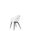 Bat Dining Chair - Un-Upholstered Wood Base - Smoakedoak Base - pure white Shell