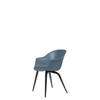 Bat Dining Chair - Un-Upholstered Wood Base - Smoakedoak Base - smoke blue Shell