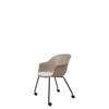 Bat Meeting Chair - Un-Upholstered 4 Legs with Castors - Black Base - new beige Shell