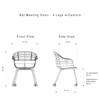 Diagram - Bat Meeting Chair - Un-Upholstered 4 Legs with Castors