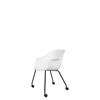 Bat Meeting Chair - Un-Upholstered 4 Legs with Castors - Black Base - pure white Shell