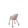 Bat Meeting Chair - Un-Upholstered 4 Legs with Castors - Black Base - sweet pink Shell