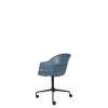Bat Meeting Chair - Un-Upholstered 4-Star Base - Black Base - smoke blue Shell