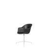 Bat Meeting Chair - Un-Upholstered 4-Star Base - Soft White Base - black Shell
