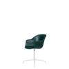 Bat Meeting Chair - Un-Upholstered 4-Star Base - Soft White Base - dark green Shell
