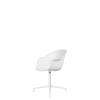 Bat Meeting Chair - Un-Upholstered 4-Star Base - Soft White Base - pure white Shell