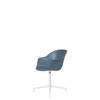 Bat Meeting Chair - Un-Upholstered 4-Star Base - Soft White Base - smoke blue Shell