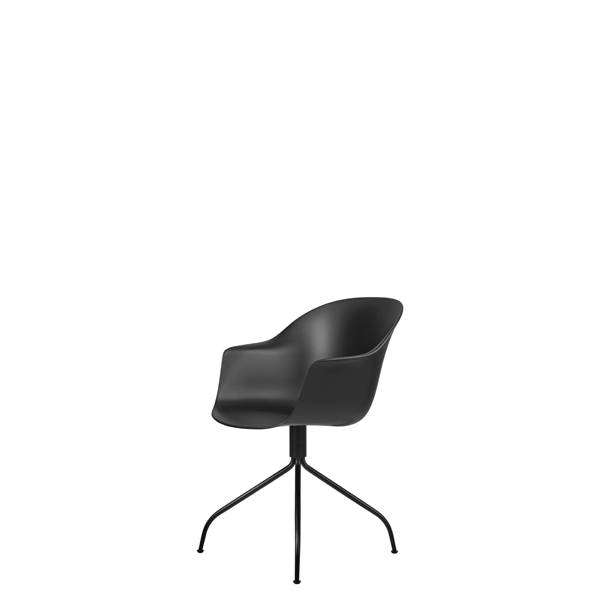 Bat Meeting Chair - Un-Upholstered Swivel Base - Black Base - black Shell
