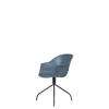 Bat Meeting Chair - Un-Upholstered Swivel Base - Black Base - smoke blue Shell
