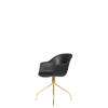 Bat Meeting Chair - Un-Upholstered Swivel Base - Brass Base - black Shell