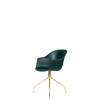 Bat Meeting Chair - Un-Upholstered Swivel Base - Brass Base - dark green Shell