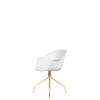 Bat Meeting Chair - Un-Upholstered Swivel Base - Brass Base - pure white Shell