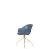 Bat Meeting Chair - Un-Upholstered Swivel Base - Brass Base - smoke blue Shell