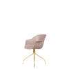 Bat Meeting Chair - Un-Upholstered Swivel Base - Brass Base - sweet pink Shell