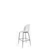 Beetle Bar Chair - Un-Upholstered Conic Base - black Base - pure white shell