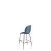 Beetle Bar Chair - Un-Upholstered Conic Base - black Base - smoke blue shell