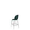 Beetle Bar Chair - Un-Upholstered Conic Base - black chrome Base - dark green shell