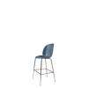 Beetle Bar Chair - Un-Upholstered Conic Base - black chrome Base - smoke blue shell