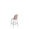 Beetle Bar Chair - Un-Upholstered Conic Base - black chrome Base - sweet pink shell