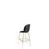 Beetle Bar Chair - Un-Upholstered Conic Base - brass Base - black shell