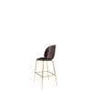 Beetle Bar Chair - Un-Upholstered Conic Base - brass Base - dark pink shell