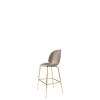Beetle Bar Chair - Un-Upholstered Conic Base - brass Base - new beige shell