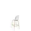 Beetle Bar Chair - Un-Upholstered Conic Base - brass Base - pure white shell