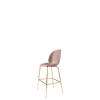 Beetle Bar Chair - Un-Upholstered Conic Base - brass Base - sweet pink shell