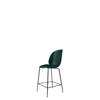 Beetle Counter Chair - Un-Upholstered Conic Base - black Base - dark green shell
