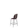 Beetle Counter Chair - Un-Upholstered Conic Base - black Base - dark pink shell