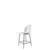 Beetle Counter Chair - Un-Upholstered Conic Base - black Base - pure white shell
