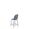 Beetle Counter Chair - Un-Upholstered Conic Base - black Base - smoke blue shell