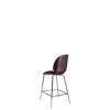 Beetle Counter Chair - Un-Upholstered Conic Base - black chrome Base - dark pink shell