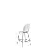 Beetle Counter Chair - Un-Upholstered Conic Base - black chrome Base - pure white shell