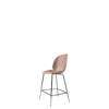Beetle Counter Chair - Un-Upholstered Conic Base - black chrome Base - sweet pink shell