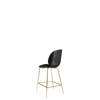 Beetle Counter Chair - Un-Upholstered Conic Base - brass Base - black shell