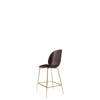Beetle Counter Chair - Un-Upholstered Conic Base - brass Base - dark pink shell