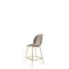 Beetle Counter Chair - Un-Upholstered Conic Base - brass Base - new beige shell