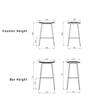 Diagram - Beetle Counter Bar Stool - Fully Upholstered Conic Base