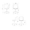 Diagram - Beetle Meeting Chair - Front Upholstered 4-Star Base