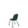 Beetle Meeting Chair - Un-Upholstered 4 Legs with Castors - black legs - dark green shell