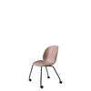 Beetle Meeting Chair - Un-Upholstered 4 Legs with Castors - black legs - sweet pink shell