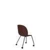 Beetle Meeting Chair - Un-Upholstered 4 Legs with Castors - black legs - dark pink shell